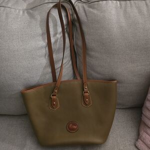 Dooney & Bourke Olive and Tan Leather Tote